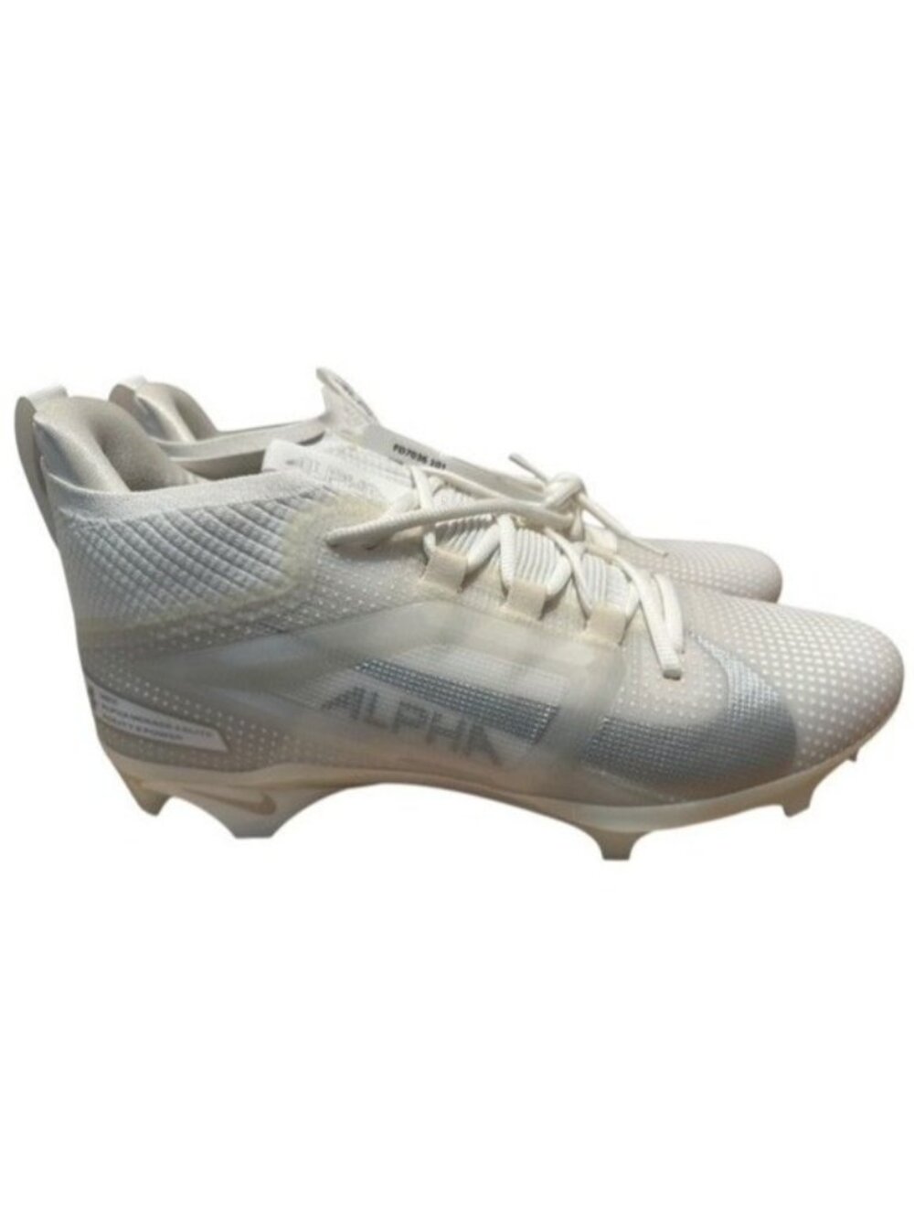 Nike Alpha Menace 4 Elite Football Cleats White / Silver FD7036-101 Men's 12 New
